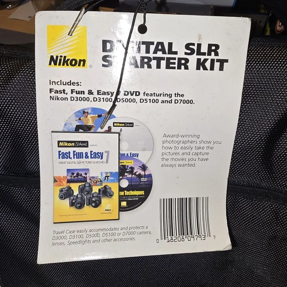 Nikon DSLR Shoulder Hand Bag Case Canvas Black Adjustable With Starter DVDS